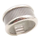 925 Sterling Silver Vintage Ring Modernist Woven Mesh Wide Band  Sz 7.5  RG35605