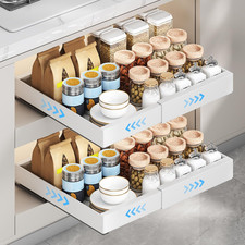 2 Pezzi Cassetto Telescopico per Cucina, Cassetto Estraibile per Mobile Cucina C