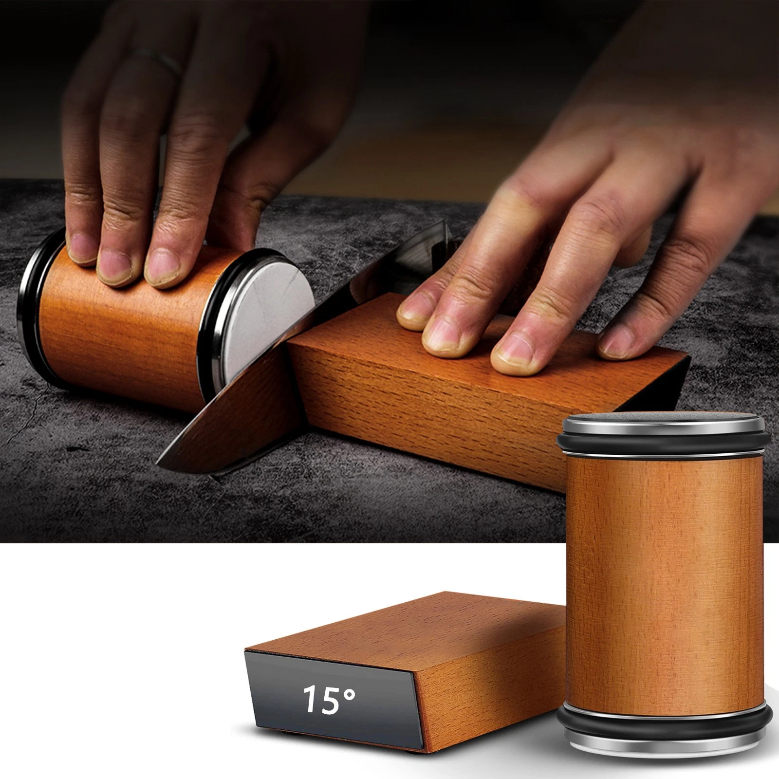 Rolling Knife Sharpener with Diamond and Ceramic Discs, Kitchen Knife Sharpener
Opens in a new windo