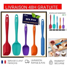 Hotec Spatules Silicone Pâtisserie Cuisine Antiadhésive Résistante Chaleur Lot