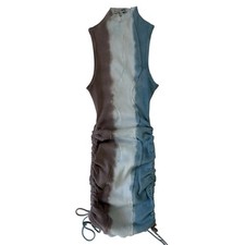 Fashion Nova Bodycon Mini Dress M Tie Dye Ribbed Streetwear Summer Colorblock