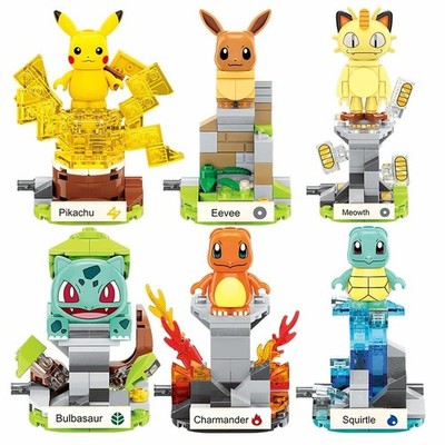 Keeppley Pokémon Actionfigur Bausteine Pikachu Charmander Meowth Set   