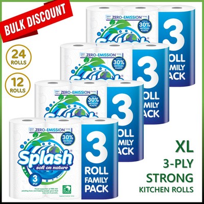 12 Küchenrollen Splash X Large stark 3er Pack 3-lagig Handtuchpapier wie Regina Blitz