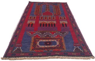 Amazing Hand Knotted Afghan Taimani Balouch Wool Area Rug 4.5 x 2.11 Ft