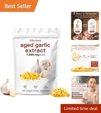 Organic Aged Garlic Extract Softgels - 300 Count for Immune Health, Gluten-Free