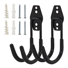 Daxolanz Wall Mount Utility Hooks 2 Pack &ndash; Large Round Hook for Garage Black