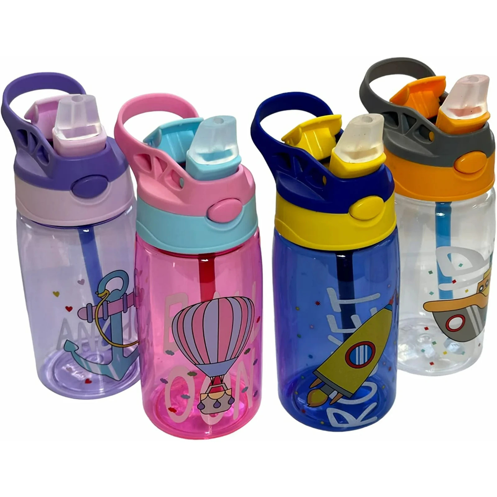 (2-Pack) ZIGIDO Kids Water Bottle for School, 16oz with Straw, ideal for Girls