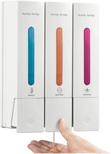 Shampoo and Conditioner Dispenser, Shower Soap Dispenser 3 Chamber No Drill
