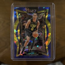 Cody Williams 2024-25 Panini Select NBA #71 Blue Cracked Ice concourse RC Jazz