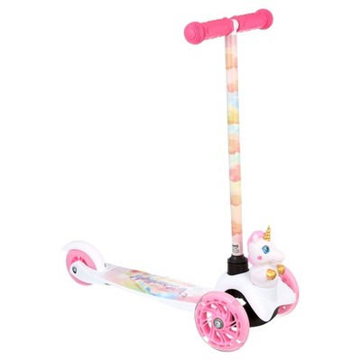 Sakar Unicorn Ride-N-Glide Buddies 3D Toddler Scooter, 3 Wheel Scooter for Kids