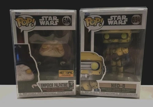 Star Wars Funko Pop Lot- Hot Topic Exclusive Emperor Palpatine #614 & Ned-B #634