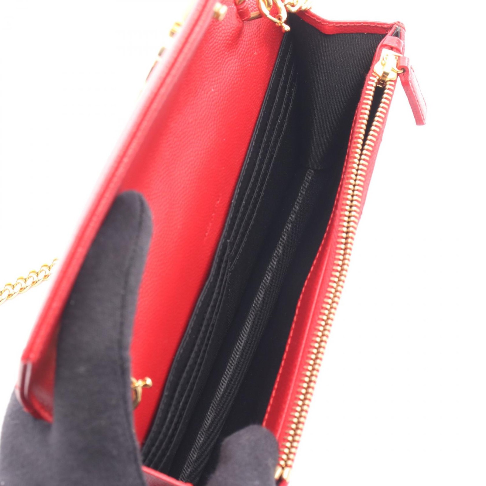SAINT LAURENT PARIS Cassandra Envelope chain crossbody Shoulder Bag 857605 red thumbnail 3
