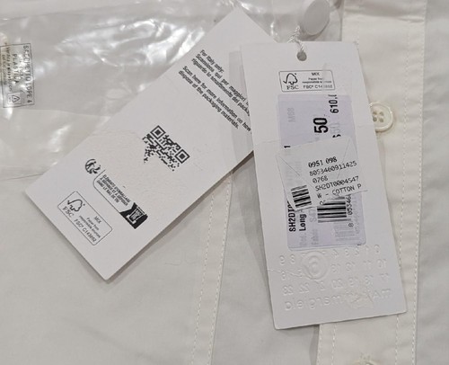 $610 Mens MM6 Maison Margiela Pocket Button Up Shirt White 50 US 40 - Picture 10 of 10