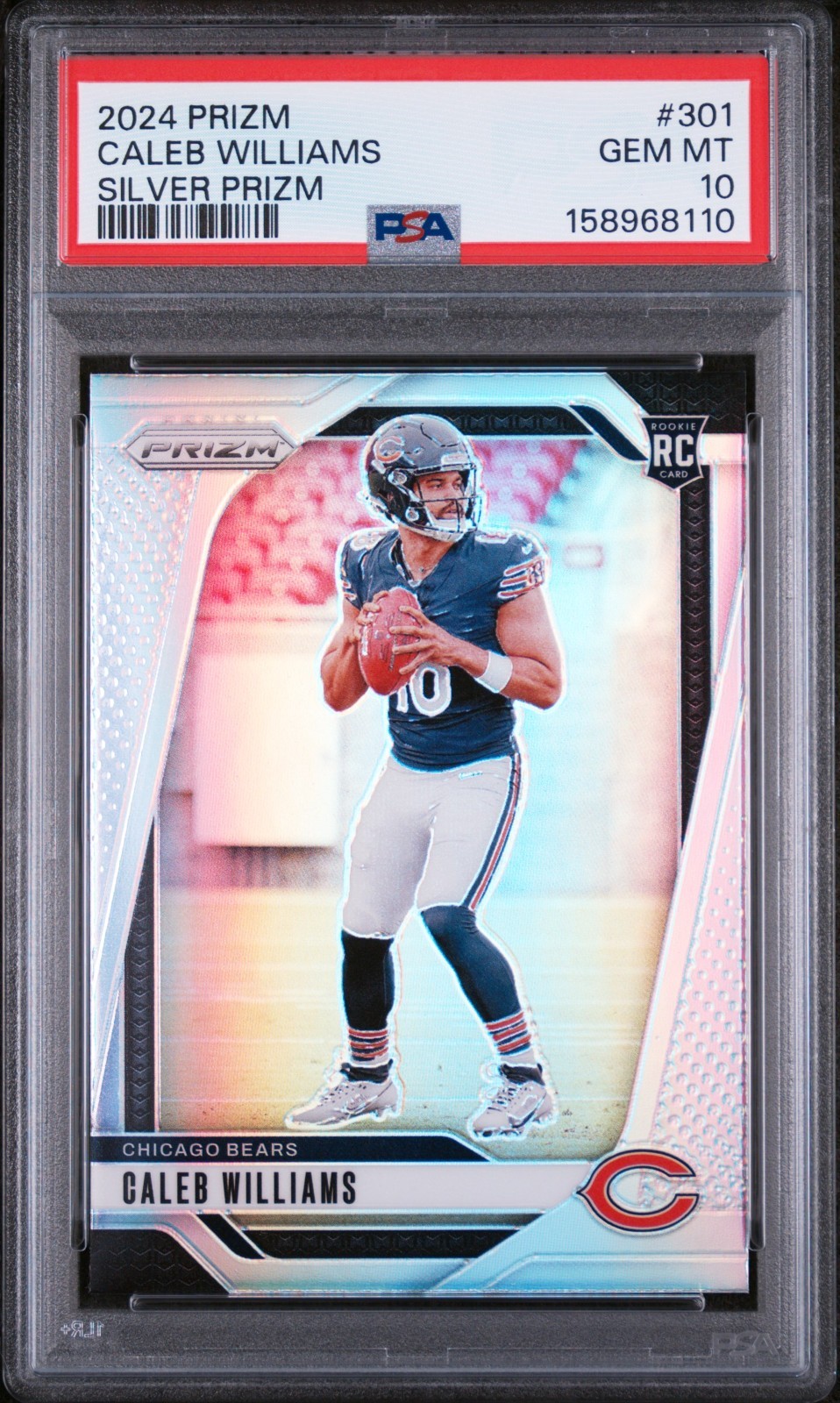CALEB WILLIAMS 2024 PRIZM SILVER ROOKIE RC #301 PSA 10 GEM MINT BEARS #158968110