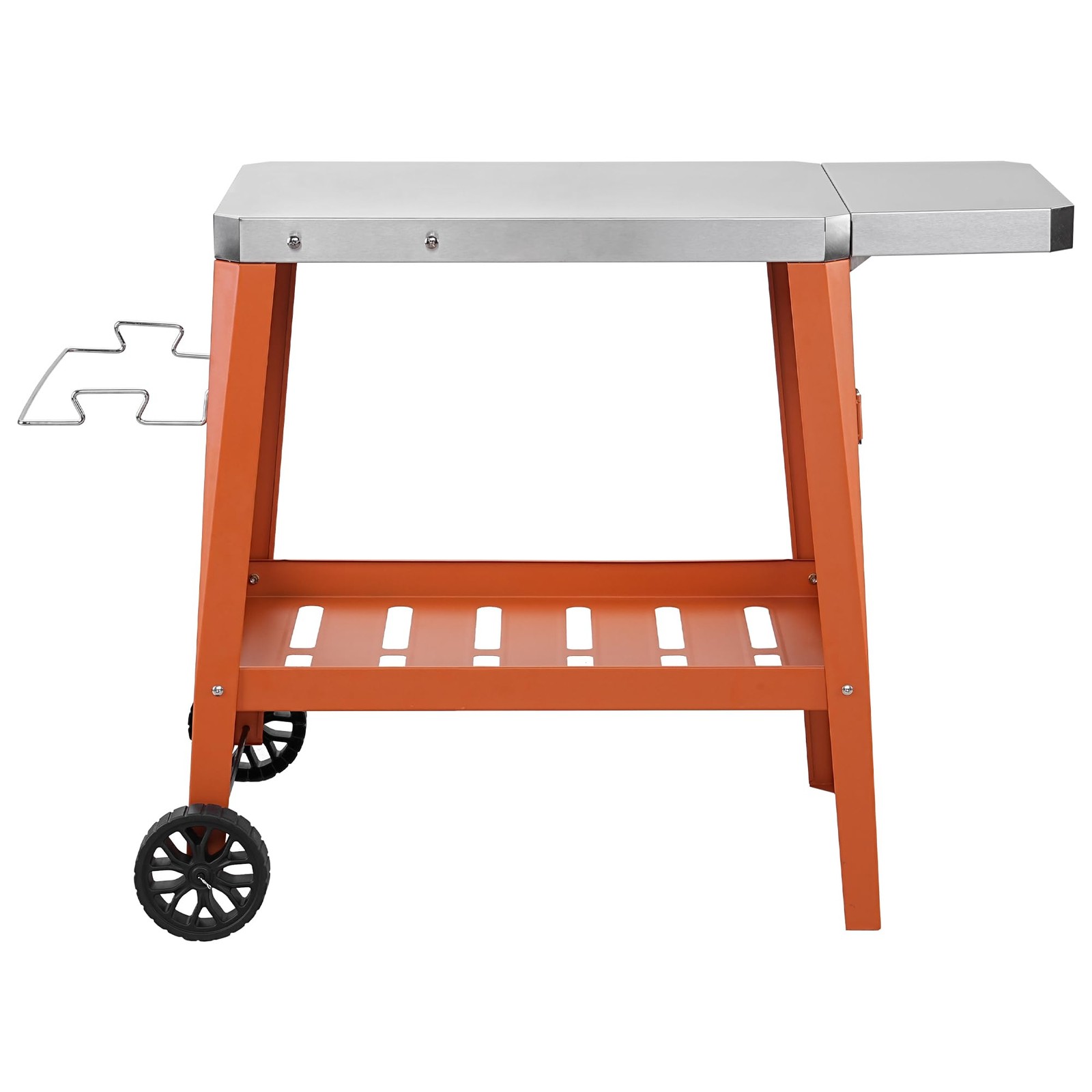 Movable Stainless Steel Outdoor Grill Cart with Wheels for Pizza Oven & BBQ