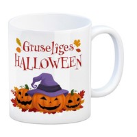 Gruseliges Halloween Kaffeebecher Mit Grinsenden KüRbissen