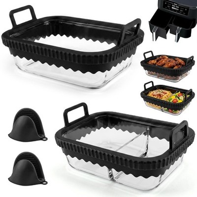 FICOFISE 2er Pack Glas Luft Friteuse Einlagen, Hitzebeständiges Zubehör... 