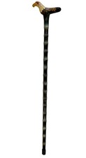 Hand Painted Bald Eagle Wooden Carved Walking Stick Cane Figural 37  Lightweight
