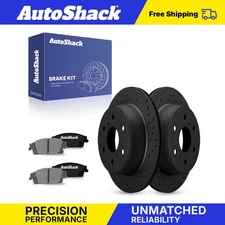 Rear Drilled Slotted Brake Rotors Ceramic Pads for Chevy Silverado 1500 V8