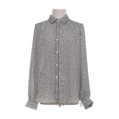 Max Studio, Hemd, Größe: L, 2707D33, Weiß/Schwarz, Polyester, Damen #X0z
