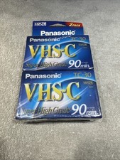New Unopened 2 Pack Panasonic VHS-C Super High Grade 90 Minute Tapes
