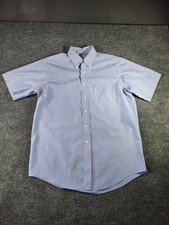 Brooks Brothers Mens Shirt 16 Cotton Blue White Striped Button Down 346