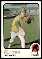 Jim Hunter 1973 Topps #235 Oakland Athletics Vintage Baseball Card EX