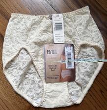 Vintage NWT Bali Stretch Lace Hi Cut Brief Panties Size Small