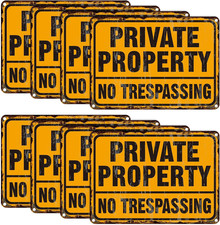 8 Pack Private Property No Trespassing Signs Metal Reflective Aluminum No Trespa