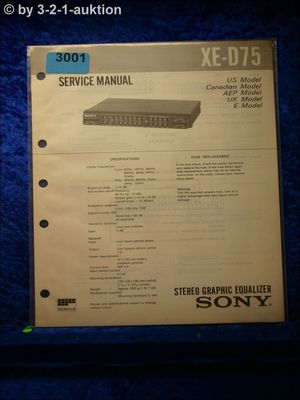 Sony Service Manual XE D75 Graphic Equalizer (#3001)
