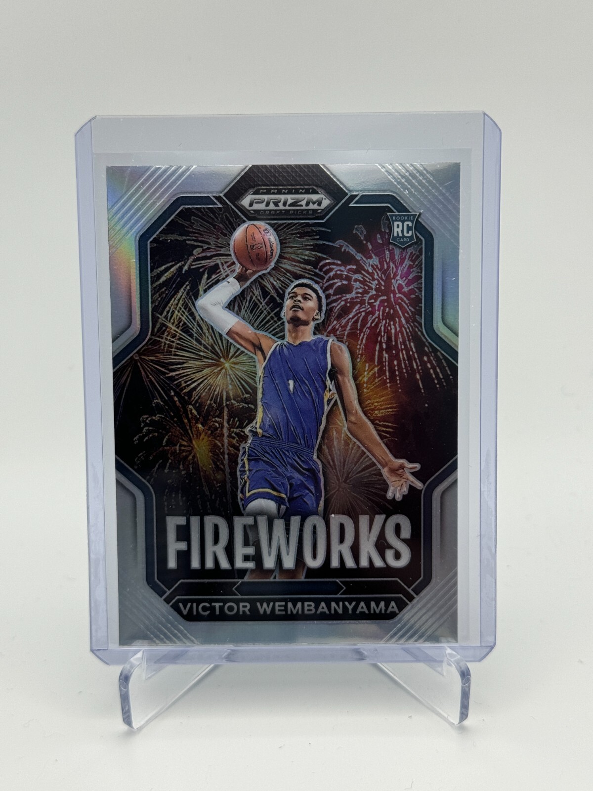 2023 Panini Prizm Draft Picks - Fireworks Victor Wembanyama (RC) Silver Prizm