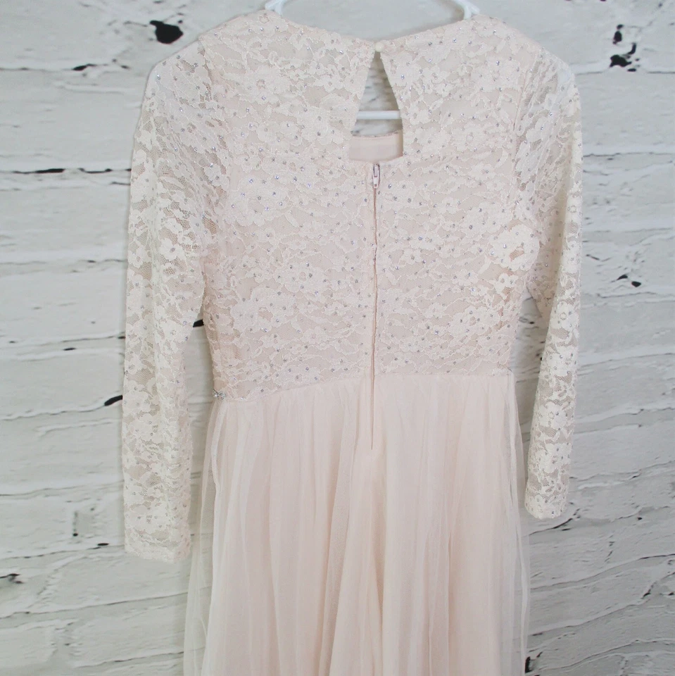 Vestido de fiesta Speechless niños niñas talla 16 adornado calce y acampanado suave marfil Foto 4 de 4