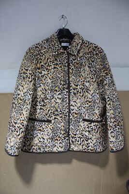 Peter Hahn Womens Jacket Size 48 Leopard Long Sleeve Coat