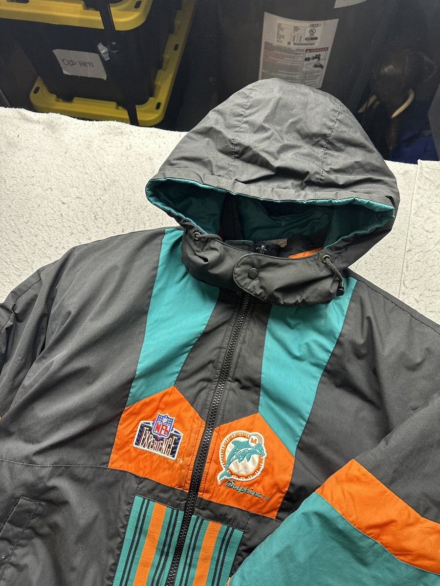 Vintage Men's Miami Dolphins Reversible Puffer Jacket NFL XL 90s