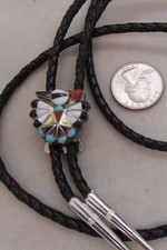 VINTAGE   SOUTHWEST   N A   THUNDERBIRD   BOLO   TIE   STERLING