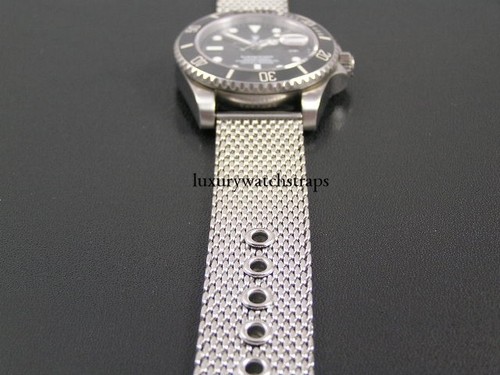 CINTURINO OROLOGIO MAGLIA SQUALO ACCIAIO BRACCIALE PER OROLOGIO OMEGA SPEEDMASTER SEAMASTER 20mm - Foto 7 di 7