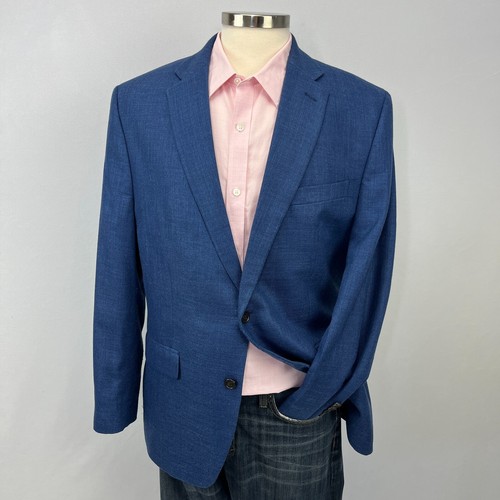 Lauren Ralph Lauren Black Label Blazer Mens 42R Blue Rayon Linen Blend Jacket