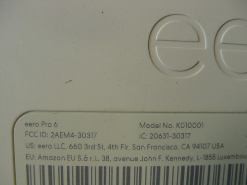 EERO PRO 6 TRI BAND MESH WIFI ROUTER K010001 - Photo 3/3