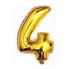 40" Metallic Gold Glossy Four Year Old Birthday Party Number 4 Float Balloon USA