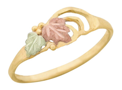 Black Hills Gold Ring 10KT Leaves Grapes