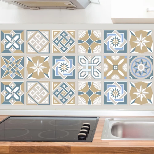 24-96Pcs Moroccan Tile Stickers Kitchen Bathroom Self-adhesive Wall DIY Decor - Picture 12 of 16