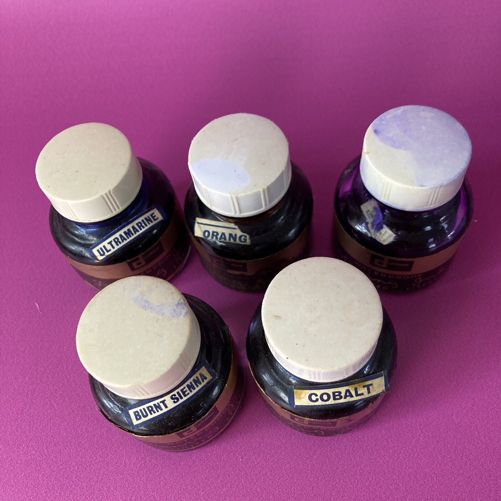 5 x Vintage Drawing Inks Diamine Waterproof MidCentury? Liverpool
