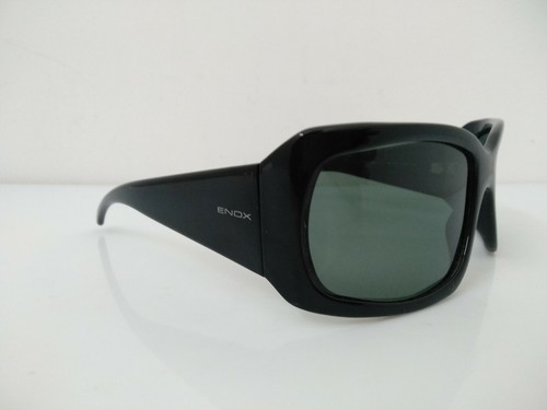 Enox occhiale da sole 668 grande avvolgente curvo asta larga nero coprente  | eBay