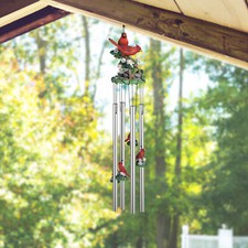 23"Long Cardinals Round Top Wind Chime Garden Ornament Home Decor Unique Gift