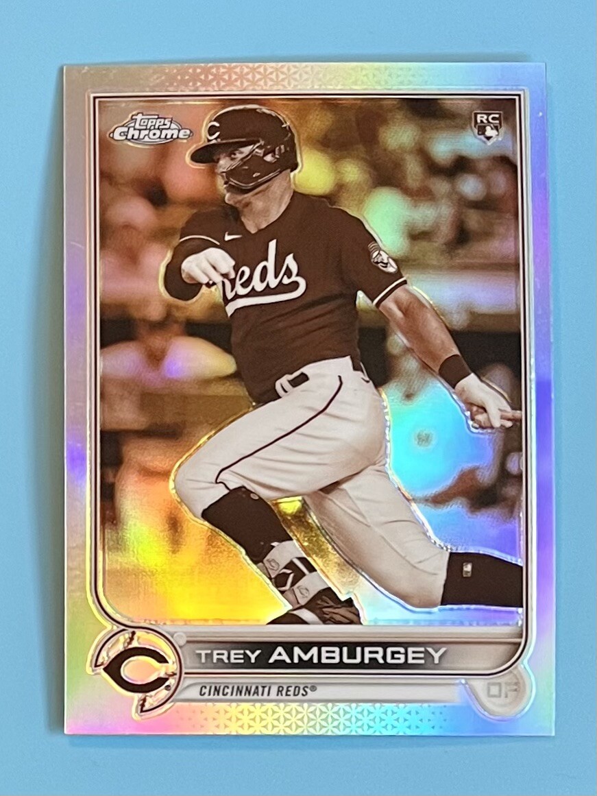 2022 TOPPS CHROME TREY AMBURGEY SEPIA REFRACTOR PARALLEL ROOKIE CARD #61 Reds