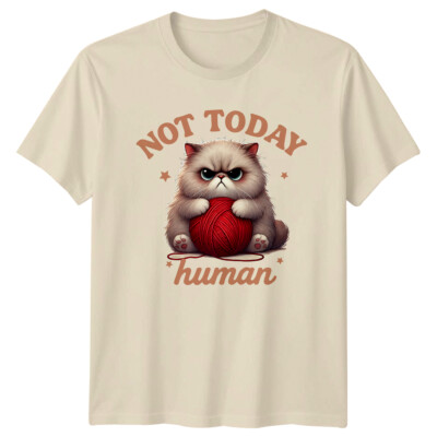 Grumpy Cat Not Today Human Cat Grafik Herren T-Shirt Damen Tee