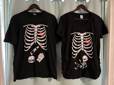 Silk Road Tees Skeleton Maternity Couple Matching Shirts