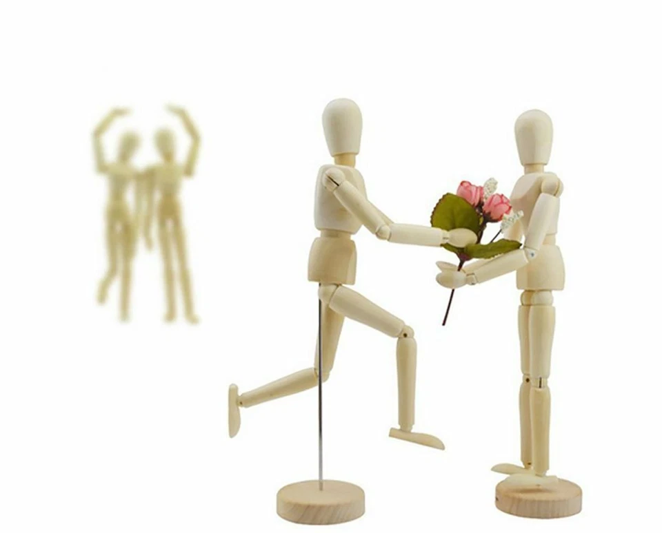 4.5"~12" ARTIST WOODEN MANIKIN MANNEQUIN SKETCHING LAY FIGURE DRAWING MODEL AID - Image 3 of 4