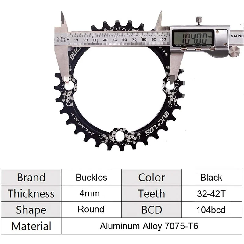 104BCD Crankset 8/9/10/11S Quare Hole Crank 32T 34T 36T 38T 40T 42T Chainring - Image 4 of 4