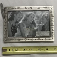 FETCO Pewter Photo Frame w Girlfriend Hanging Charm NEW
